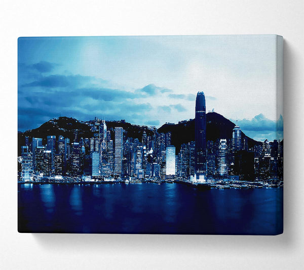 Hong Kong Blue Harbour Canvas Wall Art