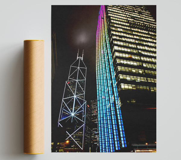 Hong Kong Buildings Poster
