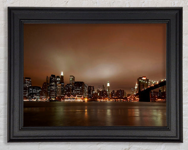 Hong Kong Chocolate Glow Framed Print