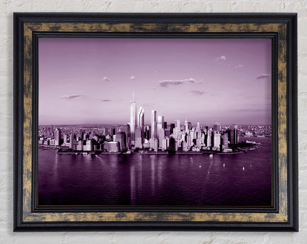 Hong Kong From Afar Purple Framed Print