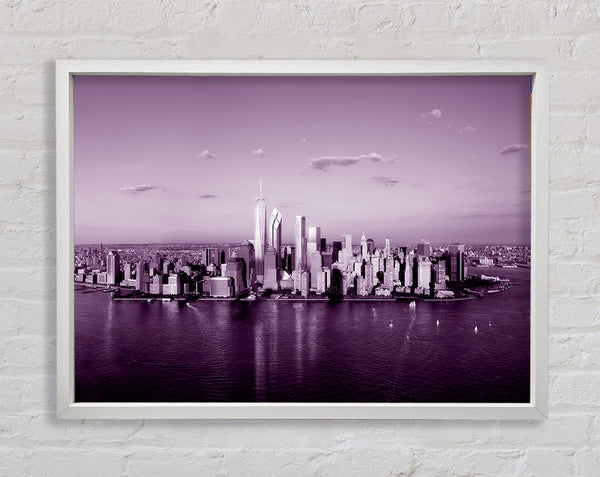 Hong Kong From Afar Purple Framed Print