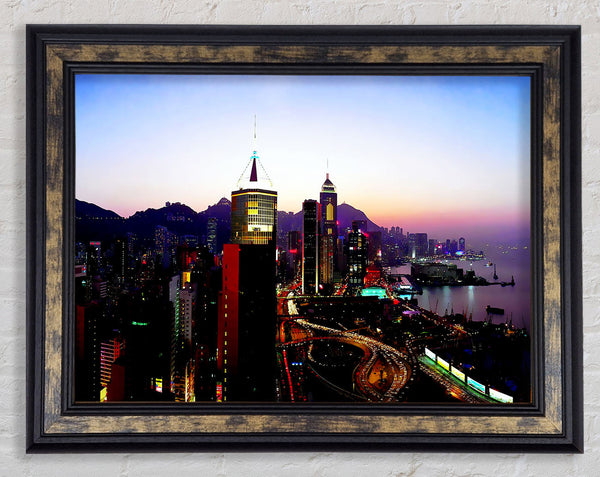 Hong Kong Surreal Nights Framed Print