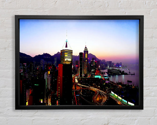 Hong Kong Surreal Nights Framed Print