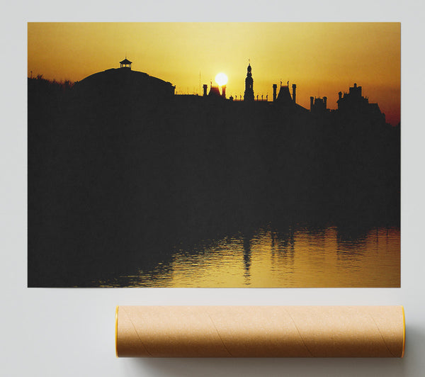 Italian City Sunset Giclee Print