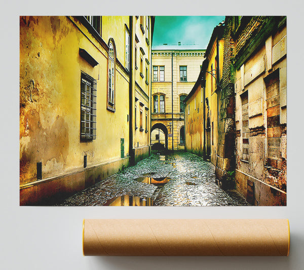Italian Walkways Rain Giclee Print