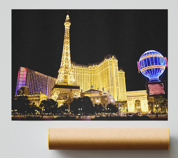 Las Vegas Golden Eiffel Tower Poster