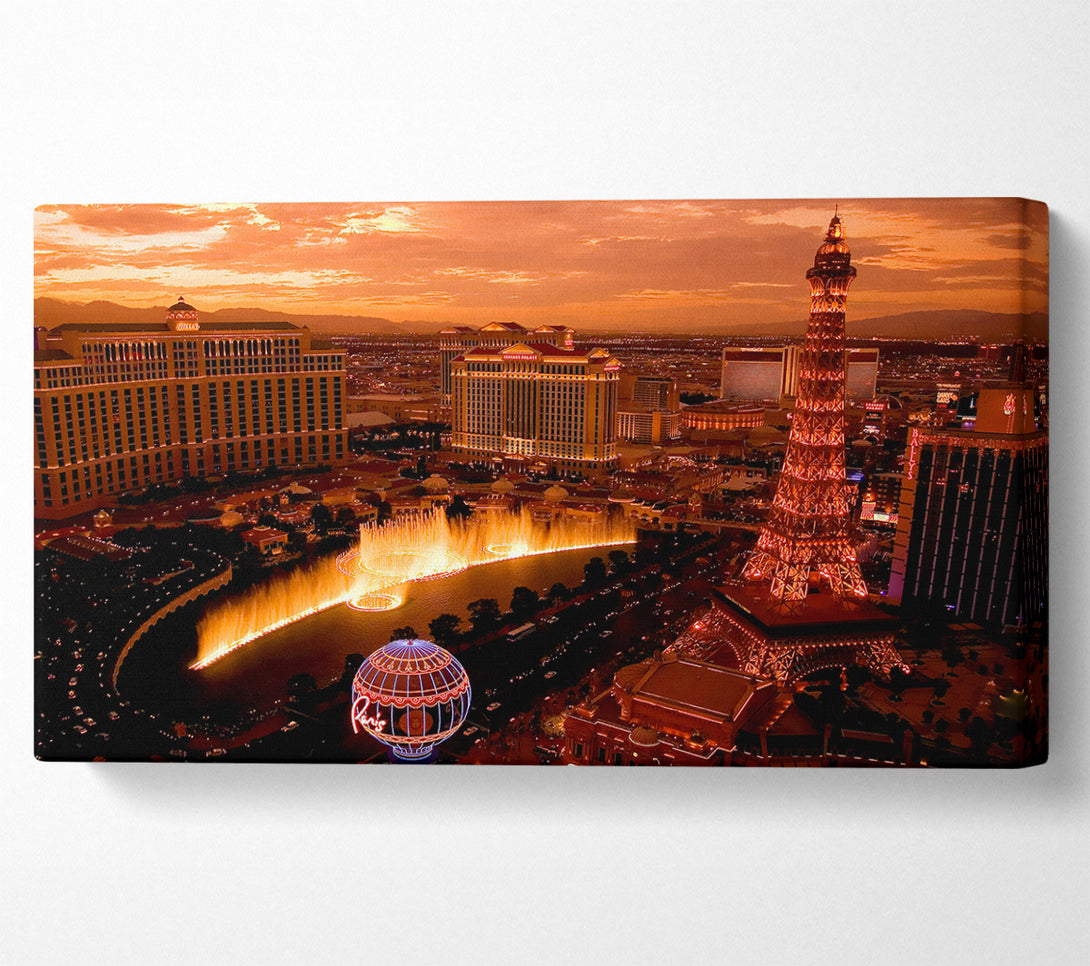  A Canvas Print of Las Vegas Little Eiffel Tower Canvas Wall Art