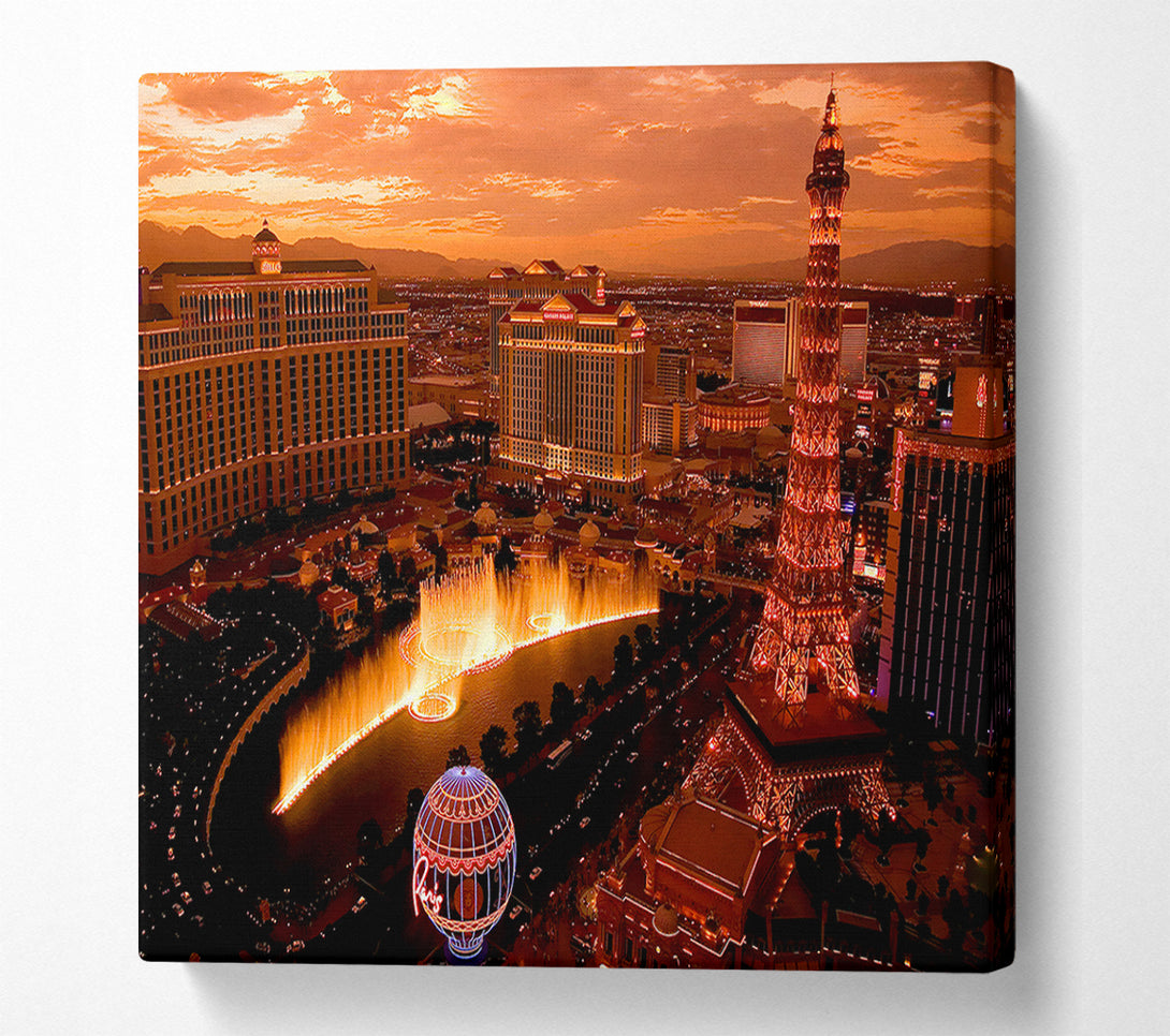  A Canvas Print of Las Vegas Little Eiffel Tower Canvas Wall Art