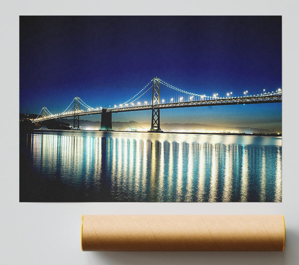 Lights Of The Night Bridge Print