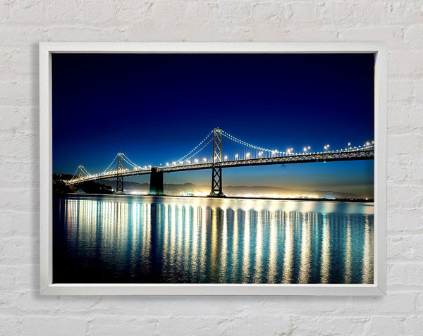 Lights Of The Night Bridge Framed Print
