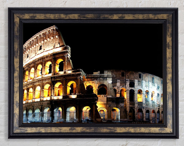 Lights Of The Colosseum Framed Print
