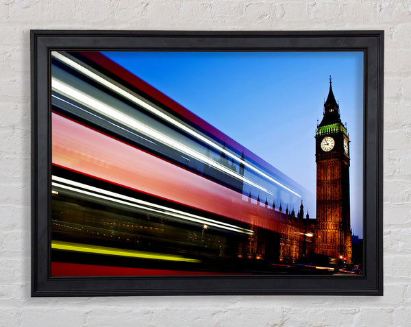 London Big Ben Double Decker Bus Framed Print