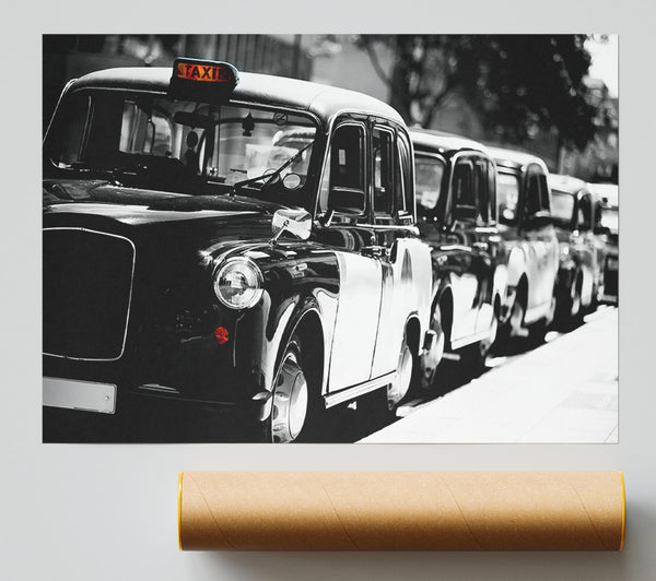 London Black Cabs Giclee Print