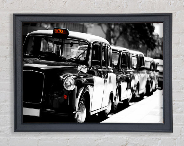 London Black Cabs Framed Print