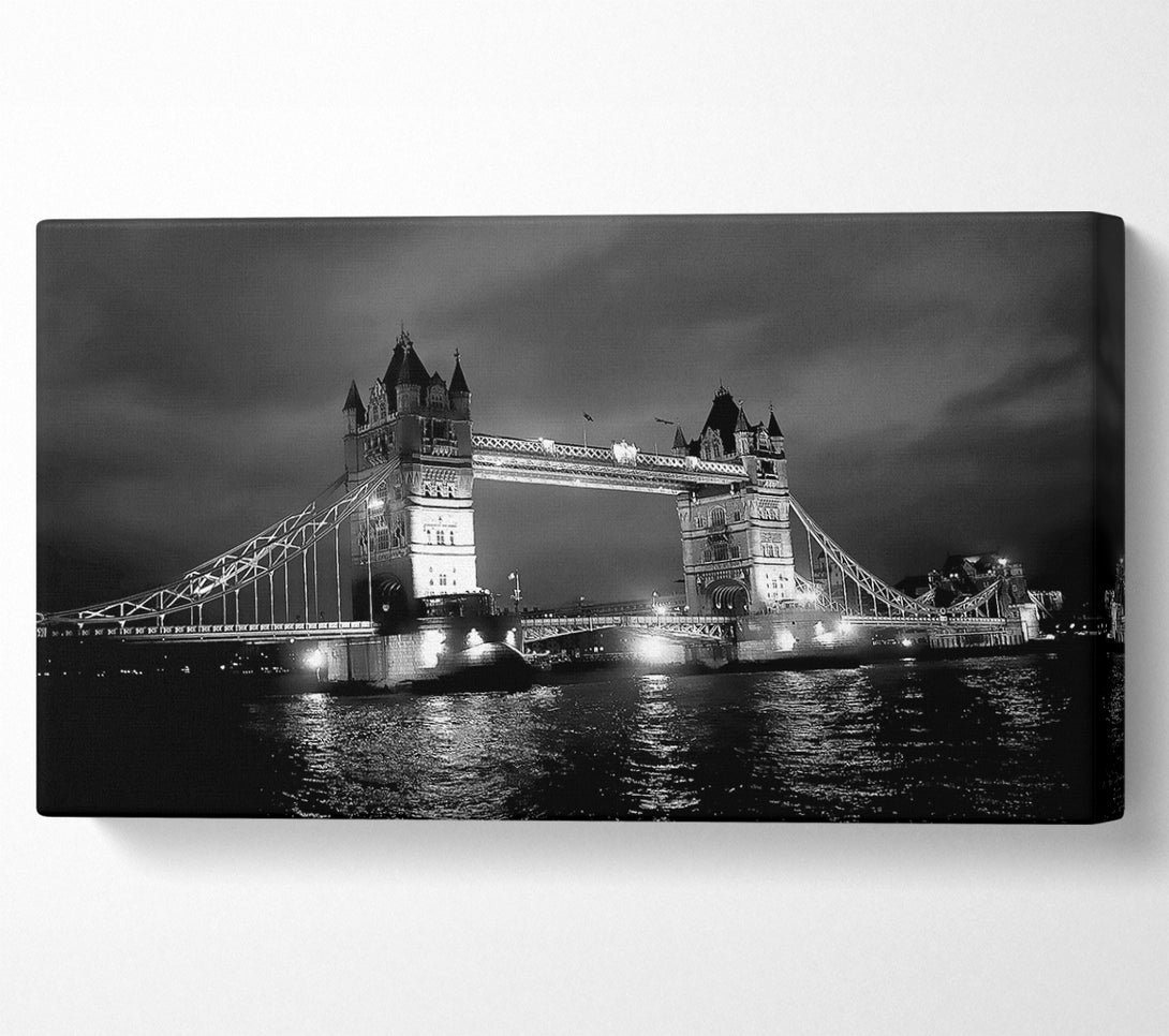  A Canvas Print of London Bridge At Night B n W Canvas Print