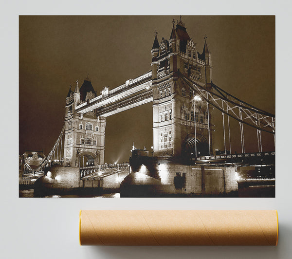 London Bridge Chocolate Skys Print