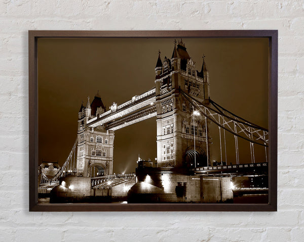 London Bridge Chocolate Skys Framed Print