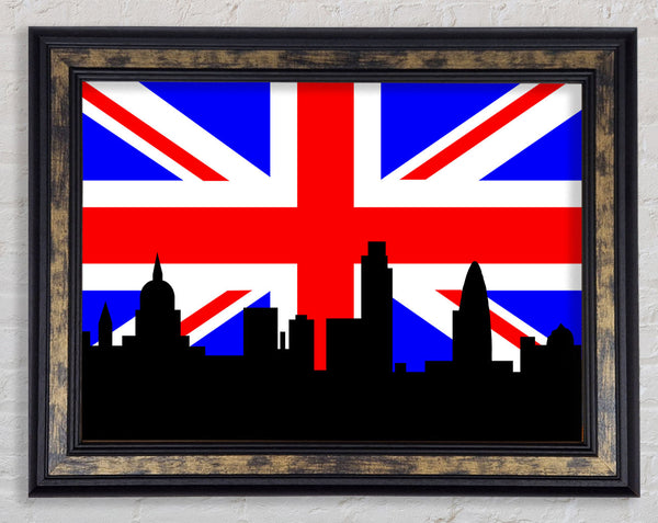 London City Great British Flag Framed Print