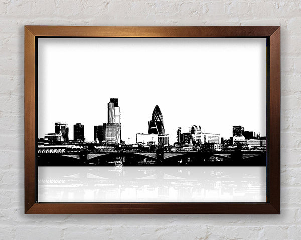 London City Waters B n W Framed Print