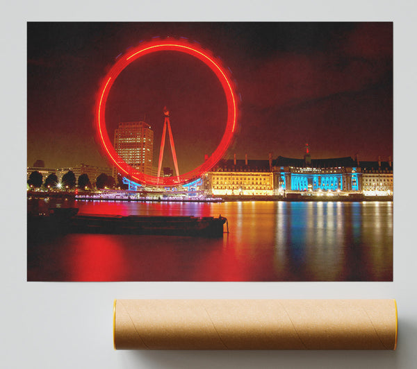 London Eye From Victoria Embankment Poster