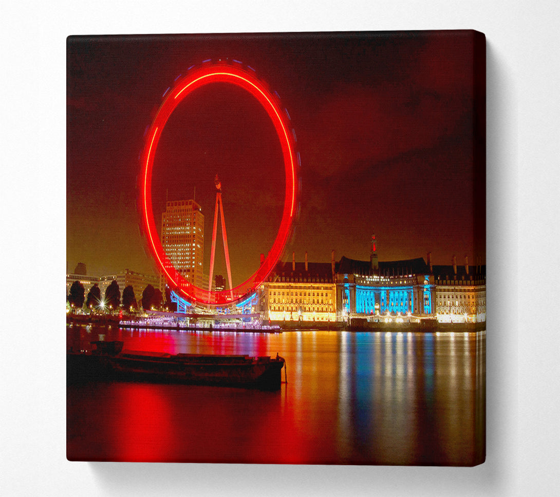  A Canvas Print of London Eye From Victoria Embankment Canvas Wall Art