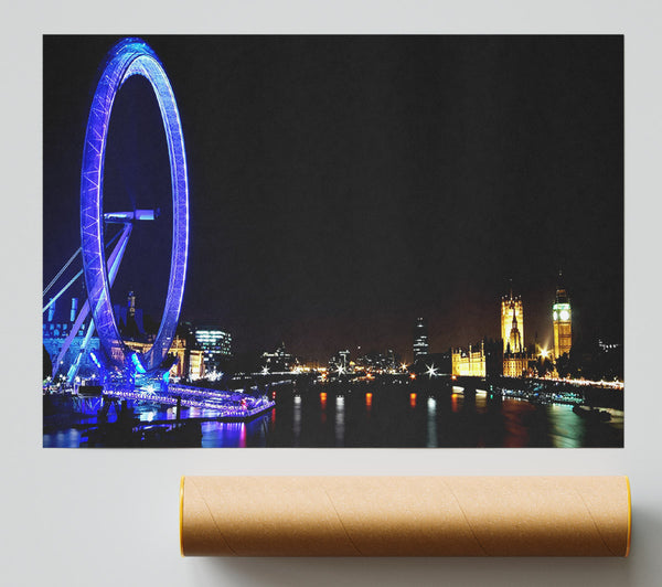 London Eye Blue Uk Poster