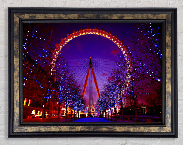London Eye Night Lights Framed Print