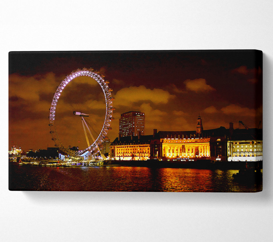  A Canvas Print of London Eye Night Skys Canvas Wall Art