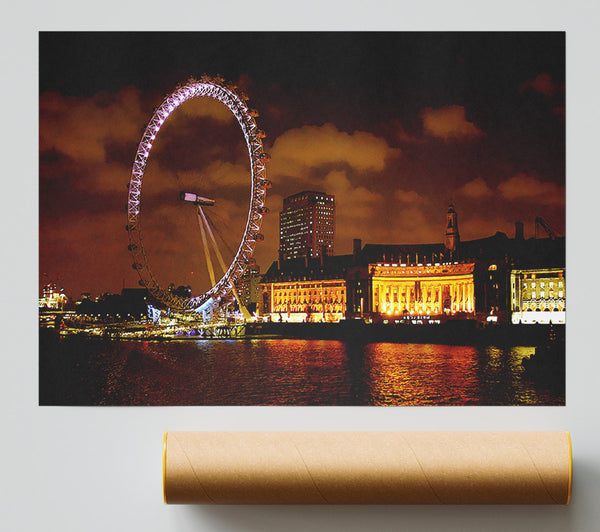 London Eye Night Skys Print