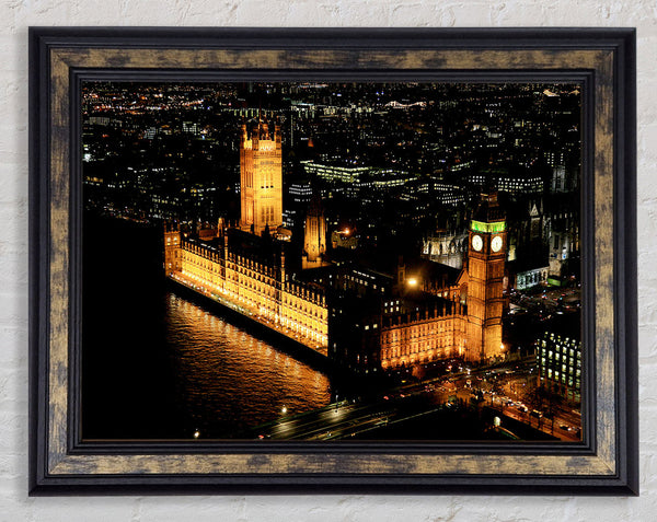 London Houses Of Parliament Ariel View