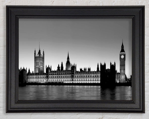 London Houses Of Parliament B n W Framed Print
