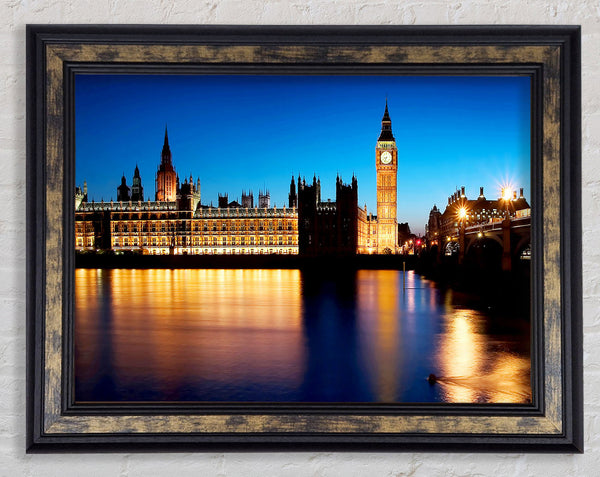 London Houses Of Parliament Night Reflections