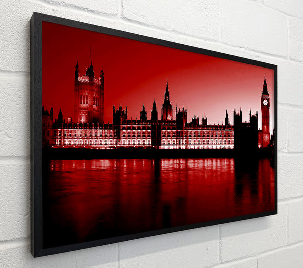 London Houses Of Parliament Red