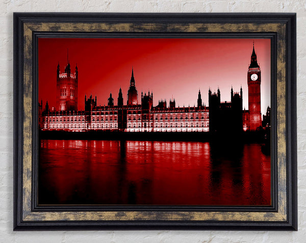 London Houses Of Parliament Red