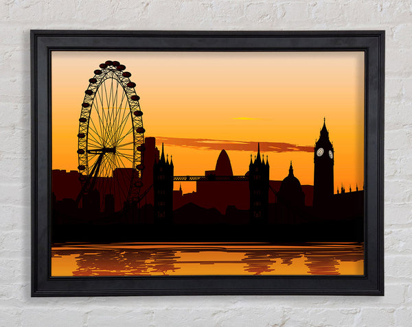 London Morning Reflection Glow Framed Print