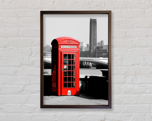London Red Telephone Box B n W Framed Print