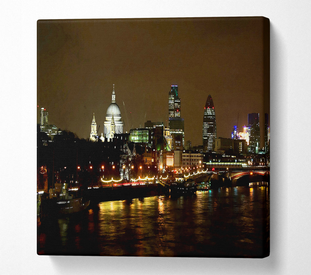  A Canvas Print of London St Pauls At Night Canvas Art