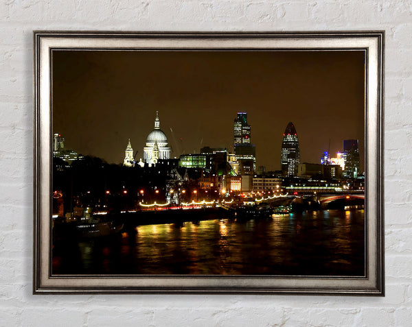 London St Pauls At Night Framed Print
