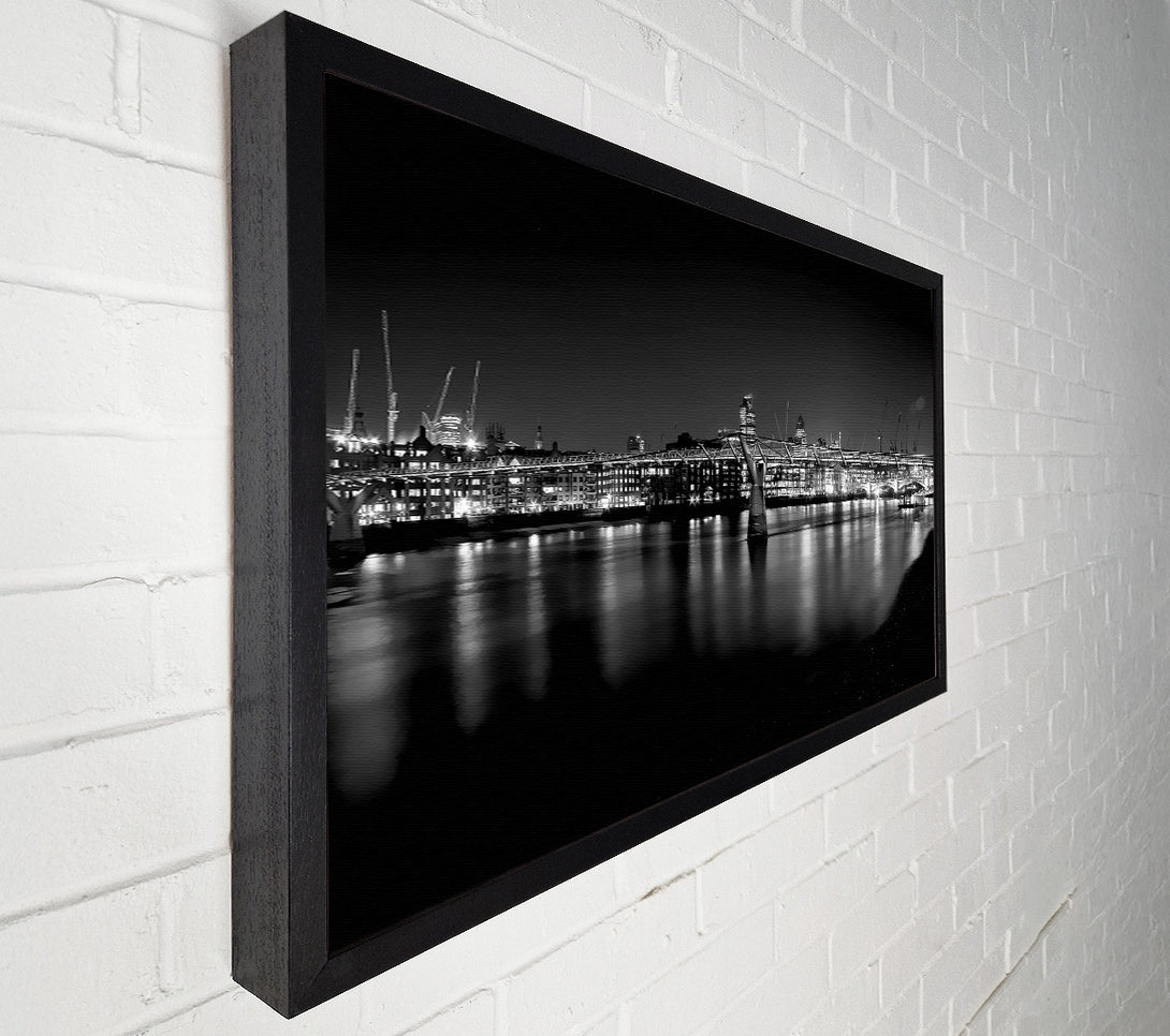  A Canvas Print of London Thames B n W Nights Canvas Print