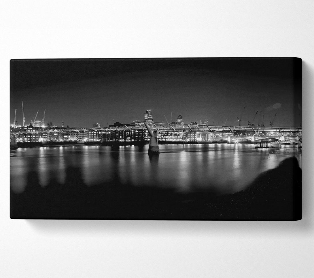  A Canvas Print of London Thames B n W Nights Canvas Print