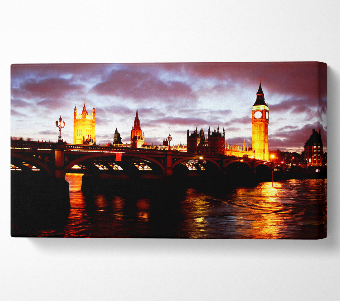  A Canvas Print of London Thames Reflections Canvas Print