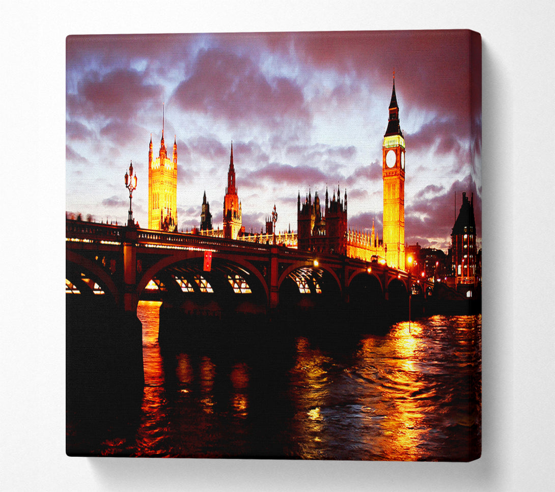  A Canvas Print of London Thames Reflections Canvas Print