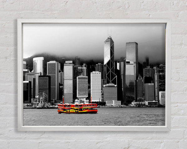 Hong Kong River Boat Framed Print
