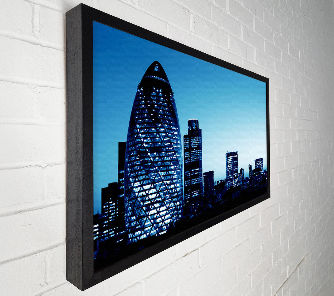 A Canvas Print of London The Gherkin Blue Cast Canvas Wall Art