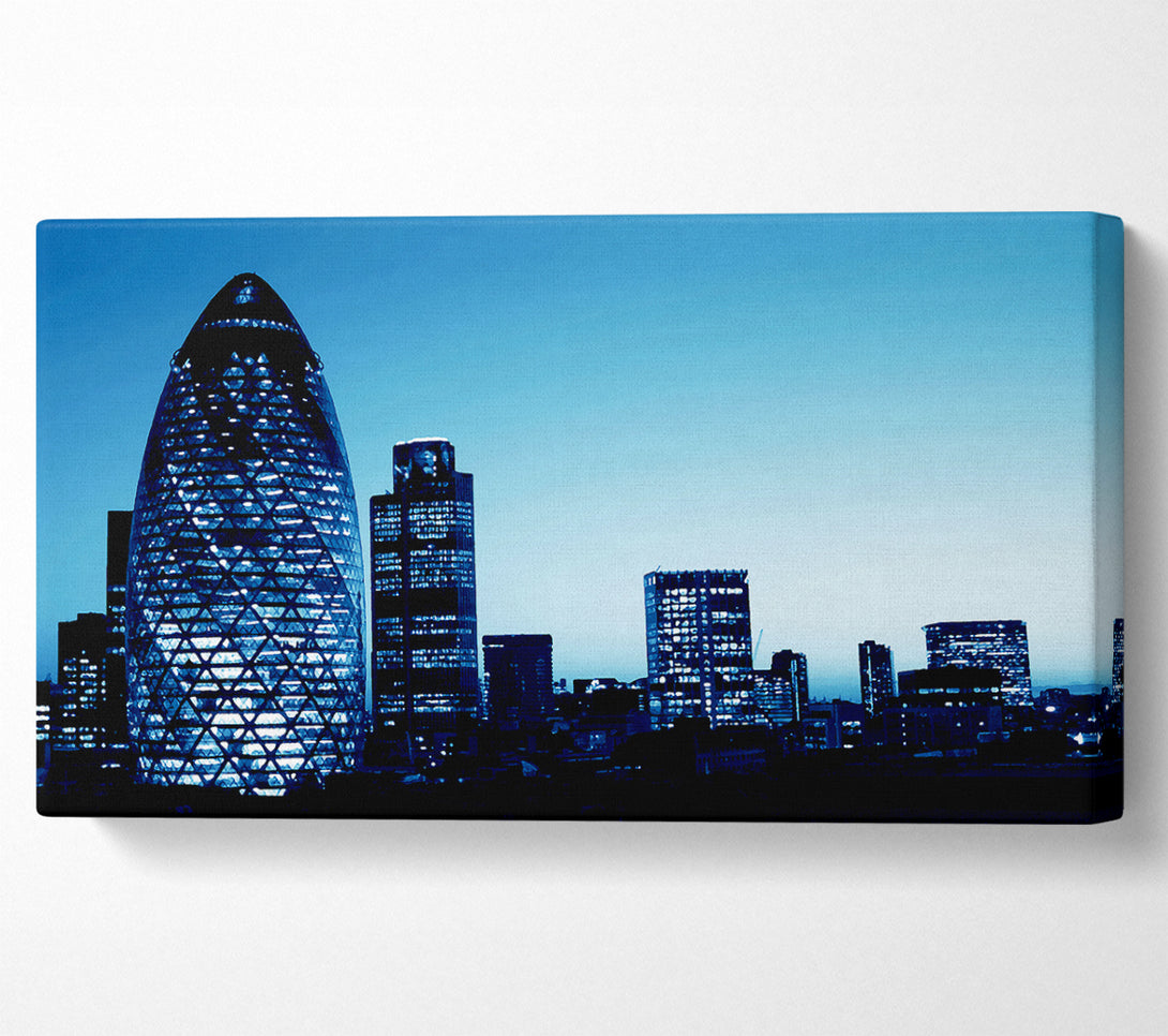  A Canvas Print of London The Gherkin Blue Cast Canvas Wall Art