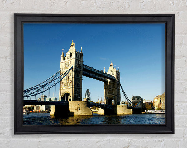 London Tower Bridge Blue Days Framed Print