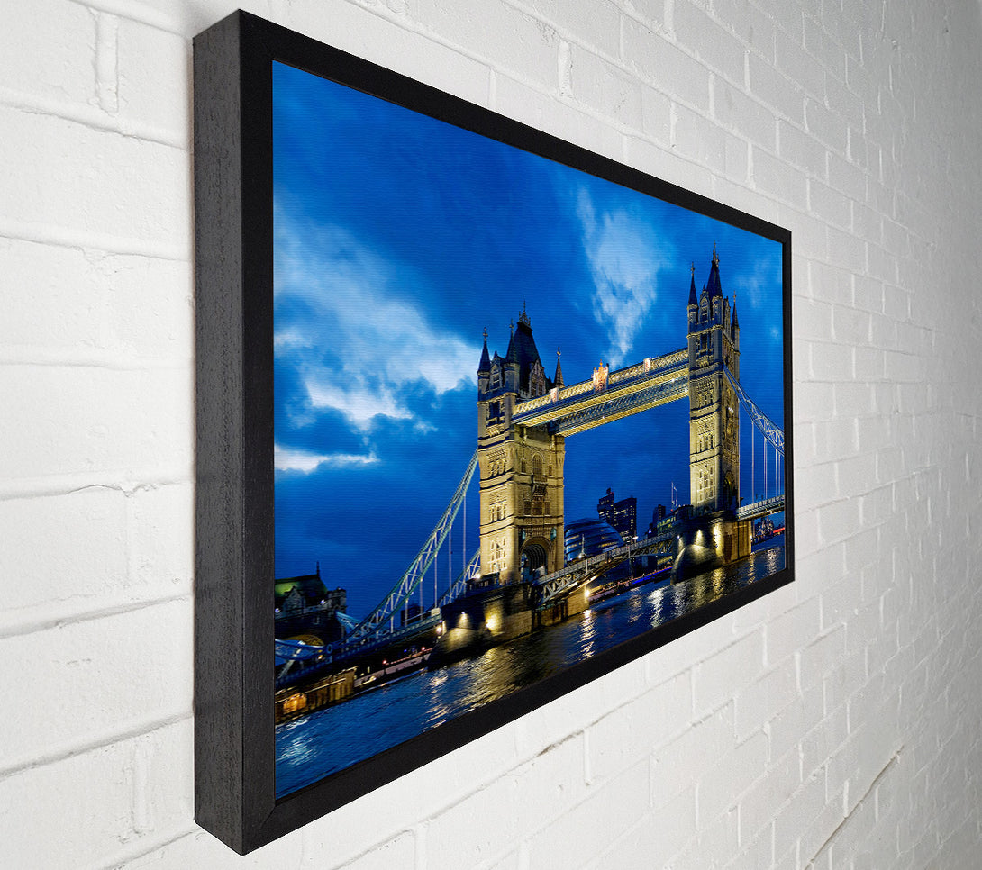  A Canvas Print of London Tower Bridge Blue Night Skys Canvas Print