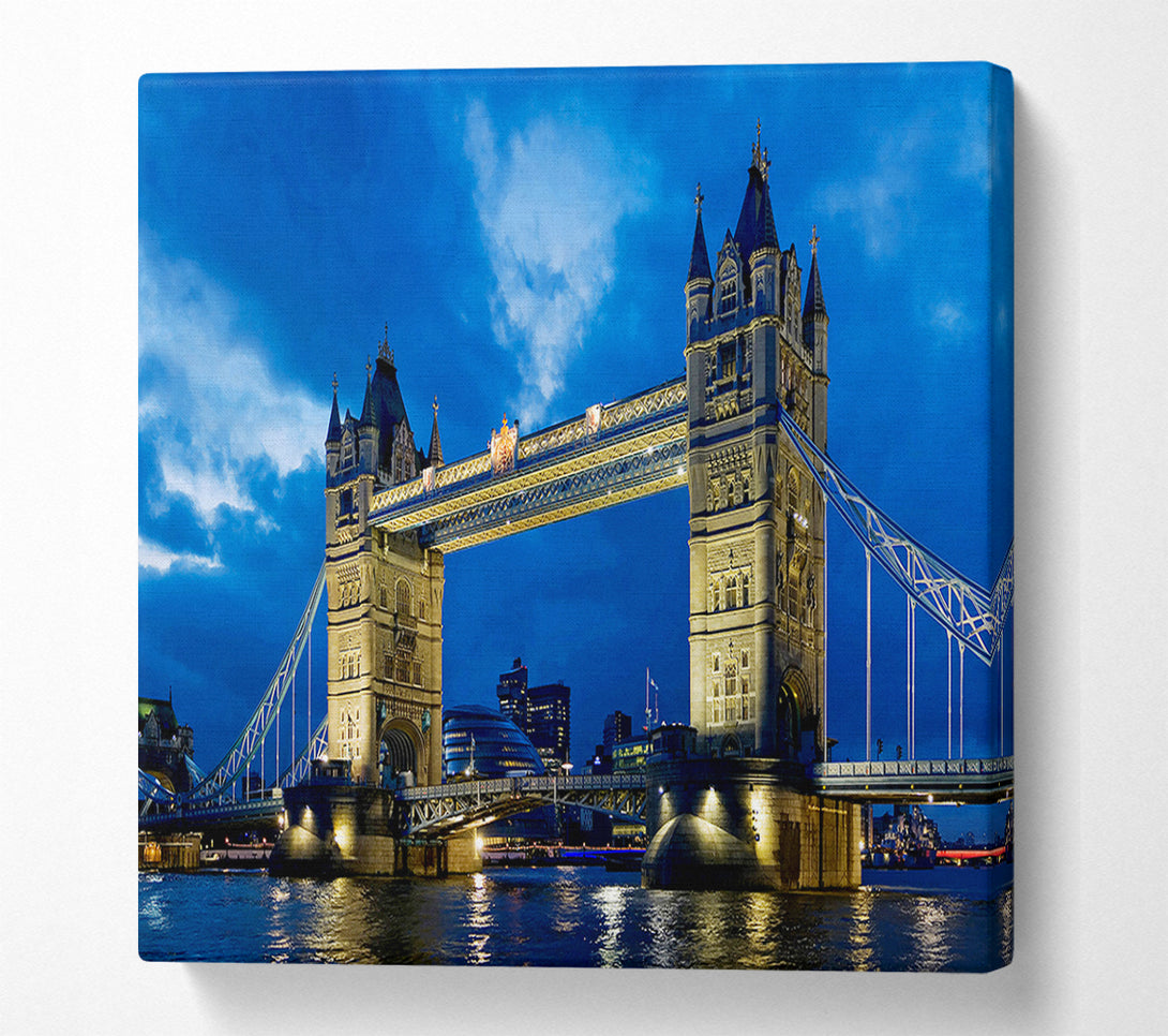  A Canvas Print of London Tower Bridge Blue Night Skys Canvas Print