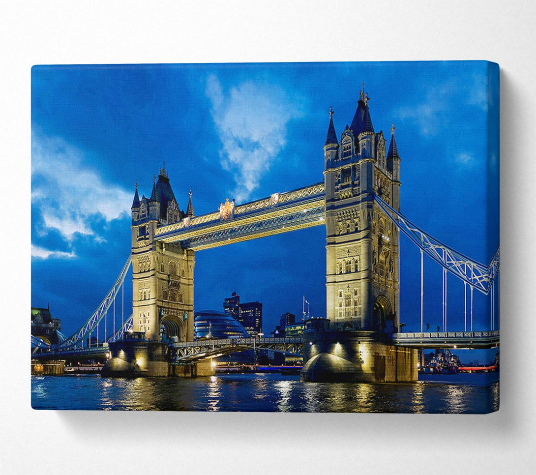  A Canvas Print of London Tower Bridge Blue Night Skys Canvas Print