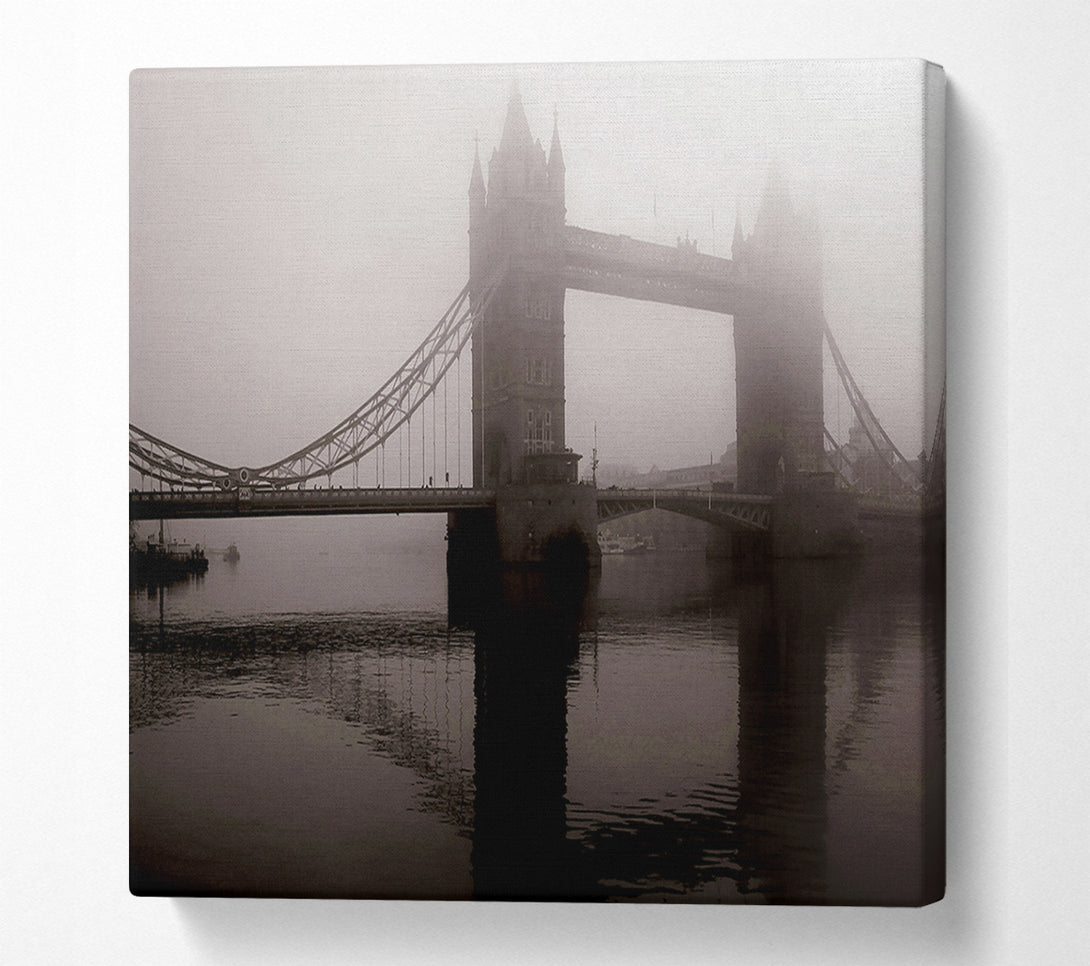  A Canvas Print of London Tower Bridge Mist Canvas Wall Art
